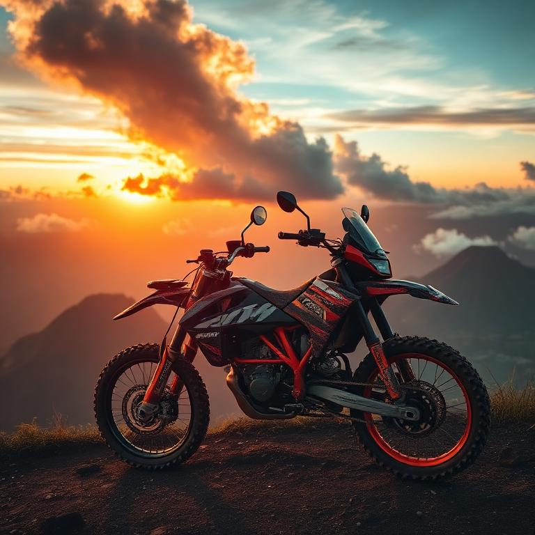 Golden hour over the volcanic ridge.